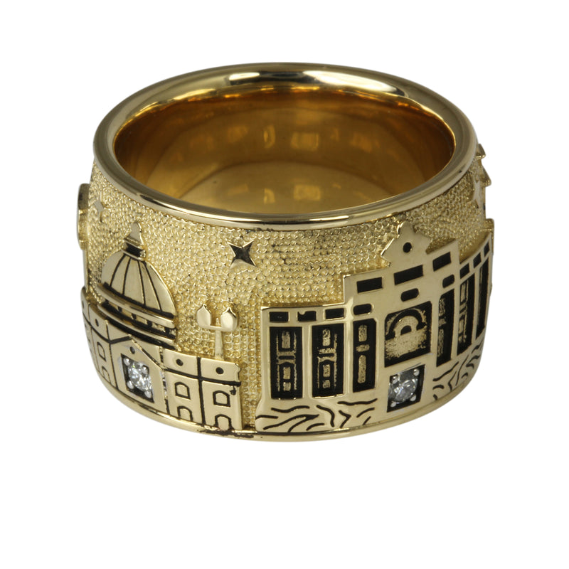 14k Gold & Diamond Rome Skyline Ring