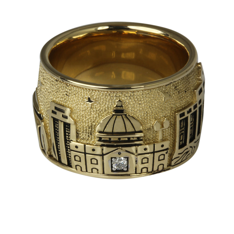 14k Gold & Diamond Rome Skyline Ring