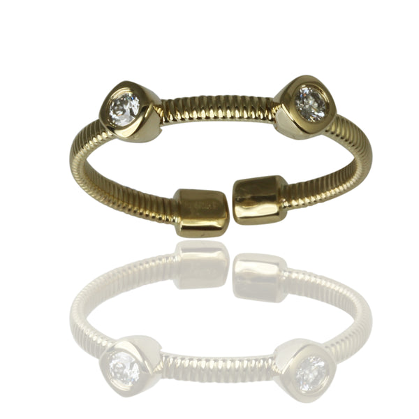 14k Gold Double Cushion Flex Stack Ring