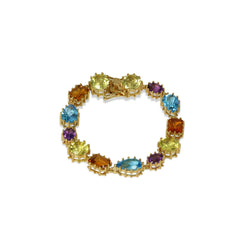 Yellow Gold Plated SS Multi-gemstone Bracelet