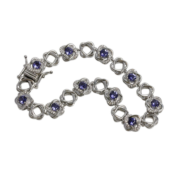 SS Iolite & White Zircon Bracelet