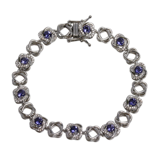 SS Iolite & White Zircon Bracelet