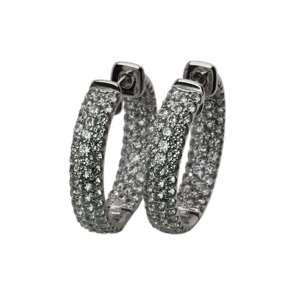 Plated SS & Cz Pave Hoop Earrings – Sonia B Designs