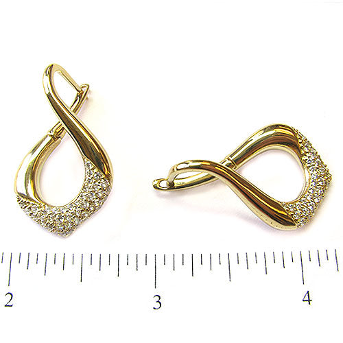 Plated SS & Cz Twist Earrings