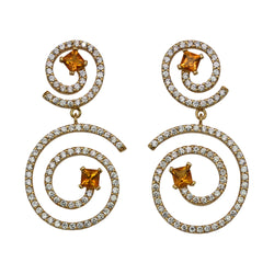 SS Citrine & CZ Shooting Star Earrings