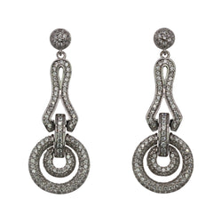 SS & CZ Dangling Drop Earrings