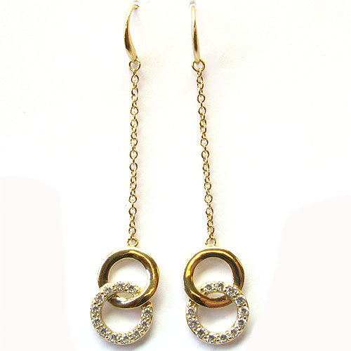 SS & CZ Infinity Dangle Chain Earrings