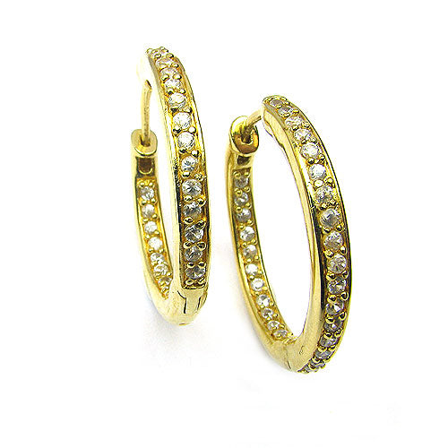 SS White Zircon Inside Out Hoop Earrings