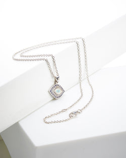 SS & CZ Evil Eye Pendant Necklace