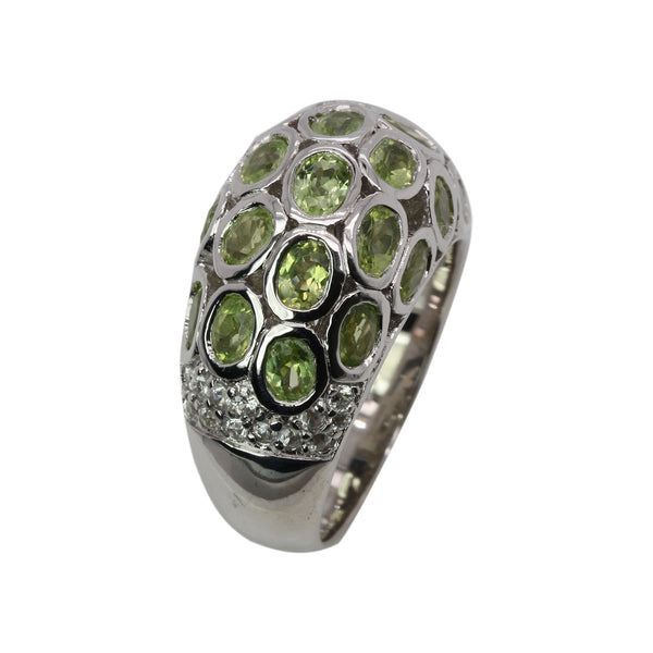 SS Domed Peridot Ring