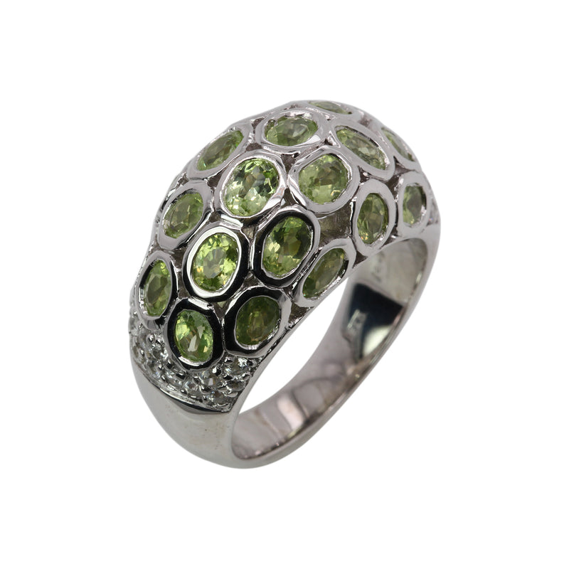 SS Domed Peridot Ring