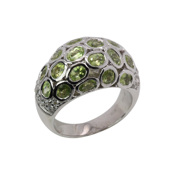 SS Domed Peridot Ring