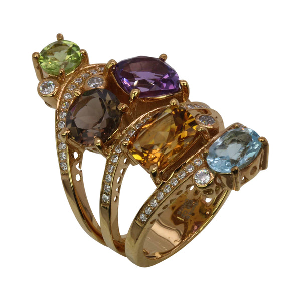 SS Multi-Gemstone Ring