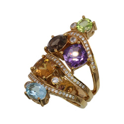 SS Multi-Gemstone Ring