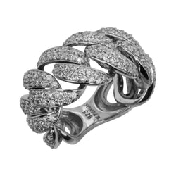 Plated SS & CZ Chain Link Ring