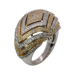 SS Two Tone CZ Ribbon Ring