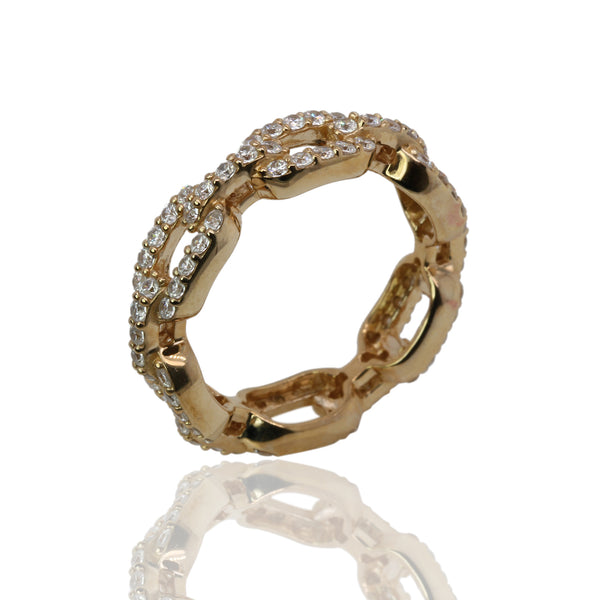 SS & CZ Eternity Chain Link Ring