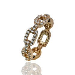 SS & CZ Eternity Chain Link Ring