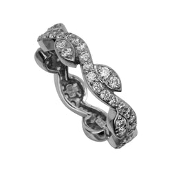 SS & CZ Leaf & Vine Stackable Ring