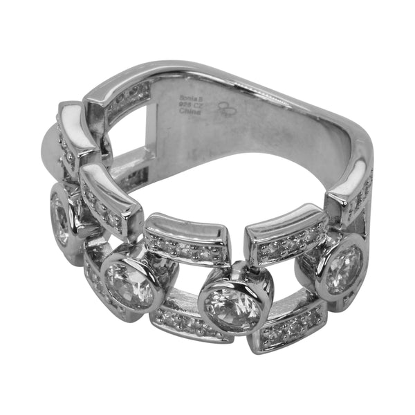 SS & Cz Bezel Set Dream Fit Flex Ring