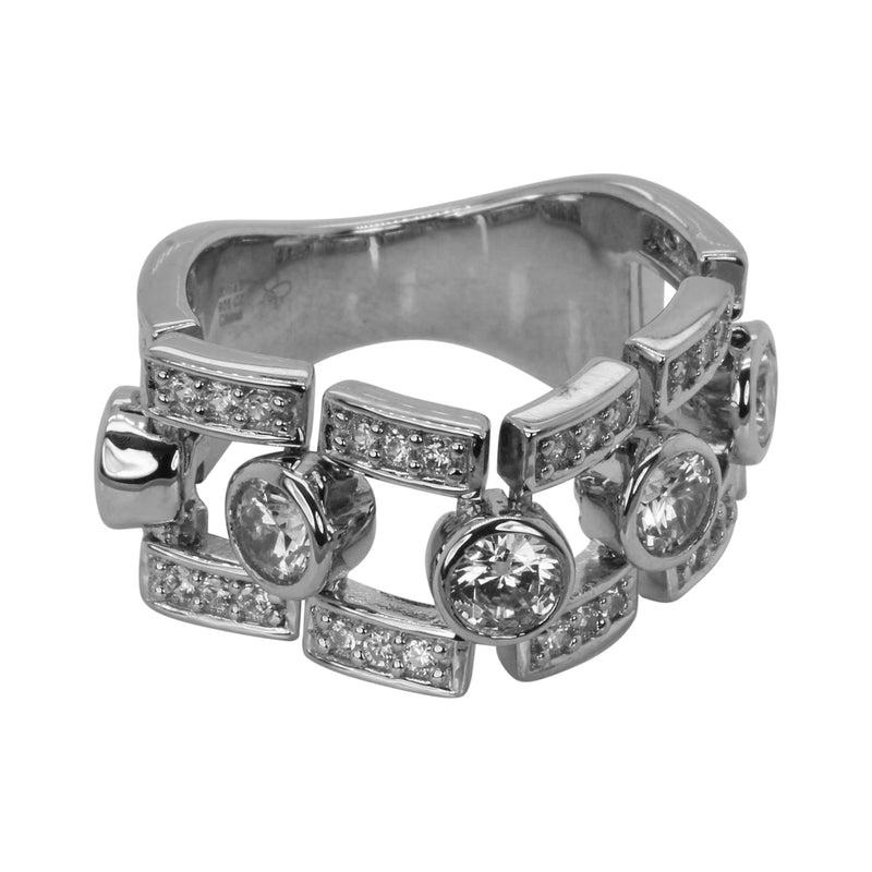 SS & Cz Bezel Set Dream Fit Flex Ring