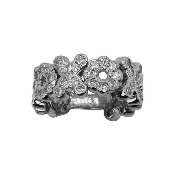 SS & CZ XOXO Ring