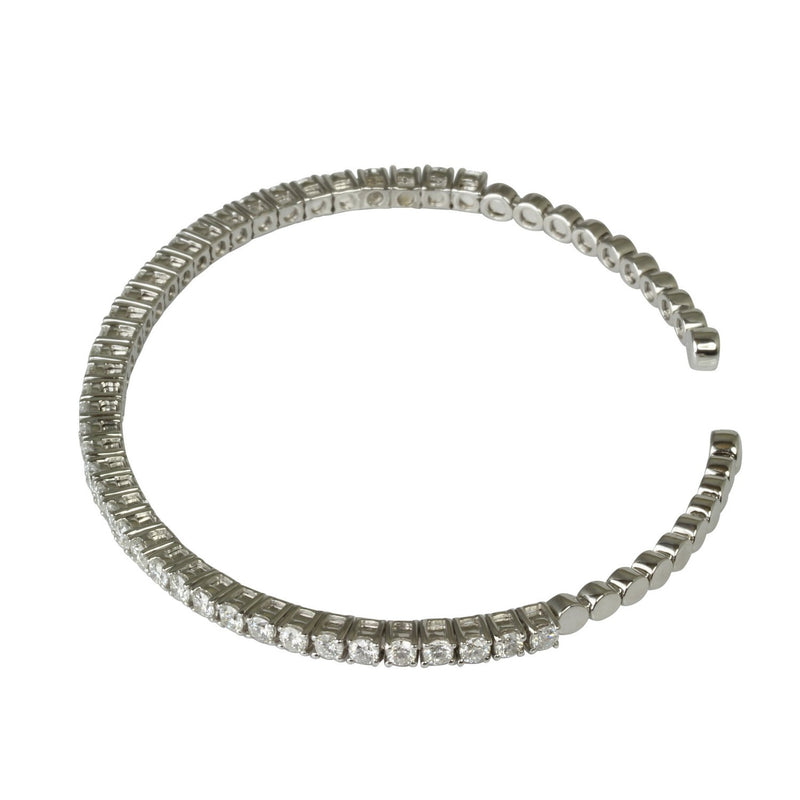 18k Gold Delicate Diamond Flex Bangle Bracelet