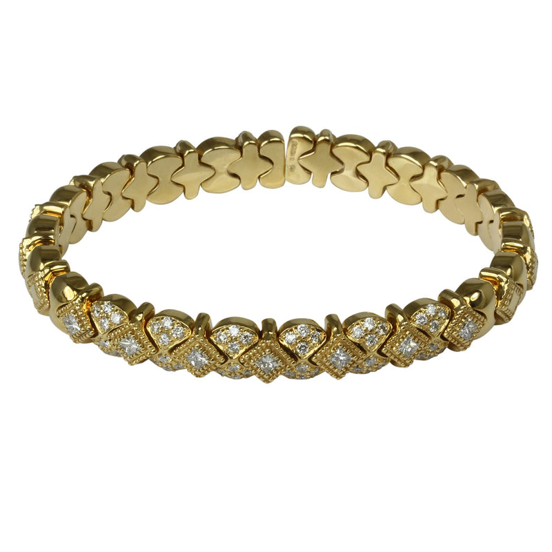 14k Gold Byzantine Diamond Flex Bracelet