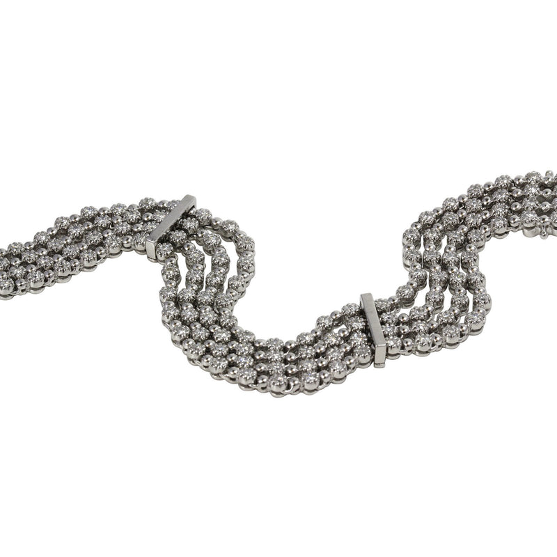 14k Gold Multi Row Diamond Link Bracelet