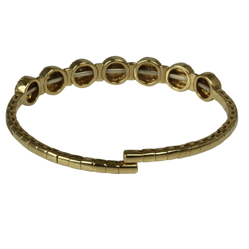 14k Gold Byzantine Diamond Station Flex Bracelet