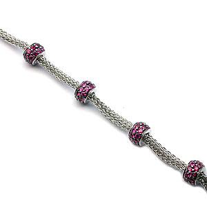 18k Gold 6 1/4'' Pink Sapphire Bracelet