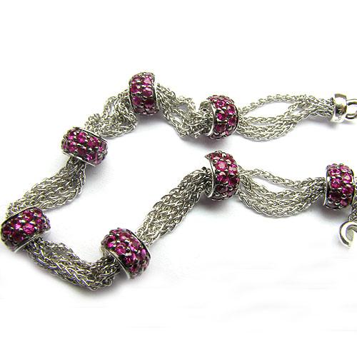 18k Gold 6 1/4'' Pink Sapphire Bracelet