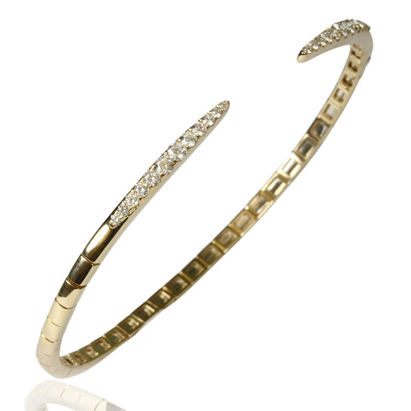 14k Gold Diamond End Point Flex Bracelet