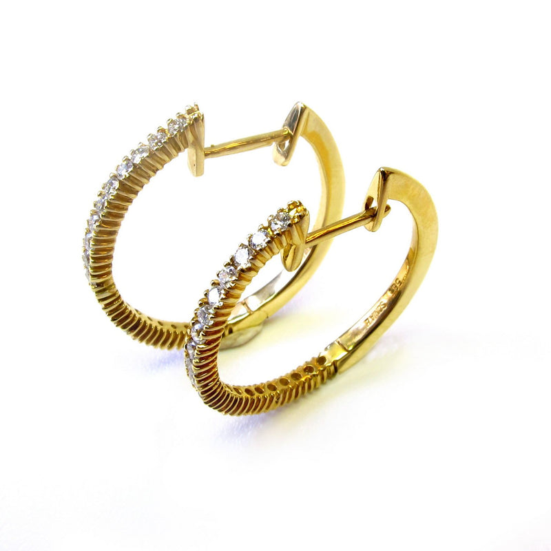 14k Gold 0.45ct Diamond Hoop Earrings