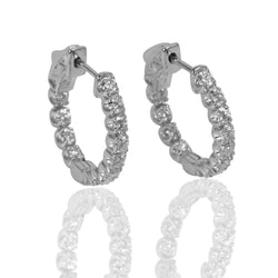 14k Gold Diamond Inside Out Hoop Earrings