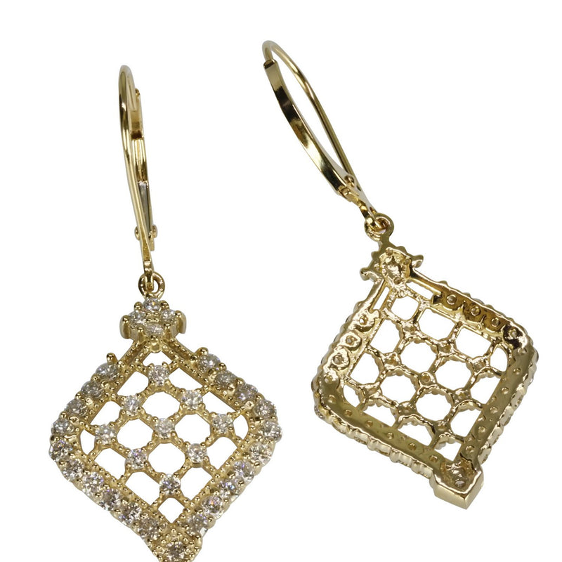 14k Gold & Diamond Filigree Earrings