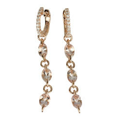 14k Gold Morganite & Diamond Earrings