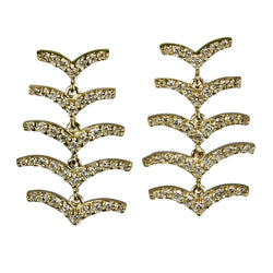 14k Gold Diamond 'v' Chandelier Earrings