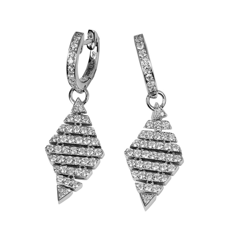 14k Gold Diamond Dangle Earrings