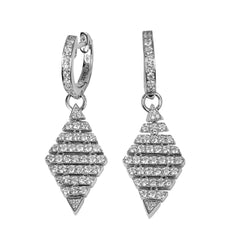 14k Gold Diamond Dangle Earrings