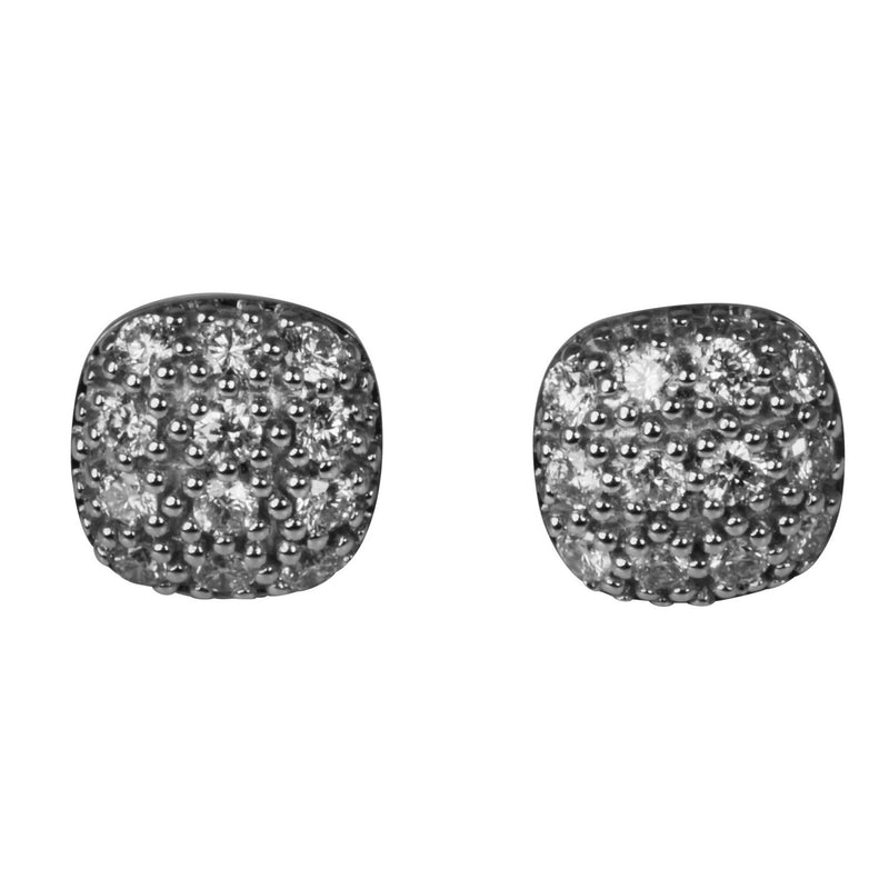 14k Gold Diamond Cushion Earrings