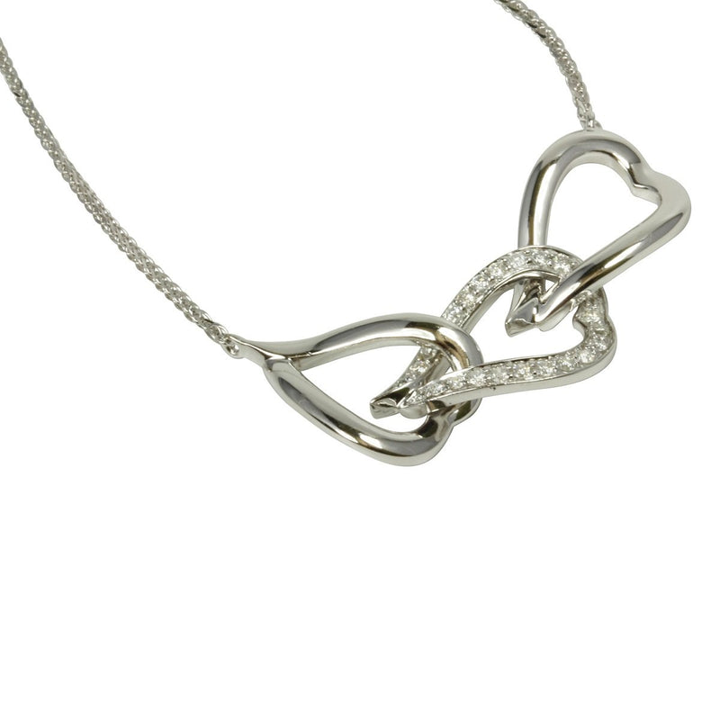 14k Diamond Trio Heart Necklace