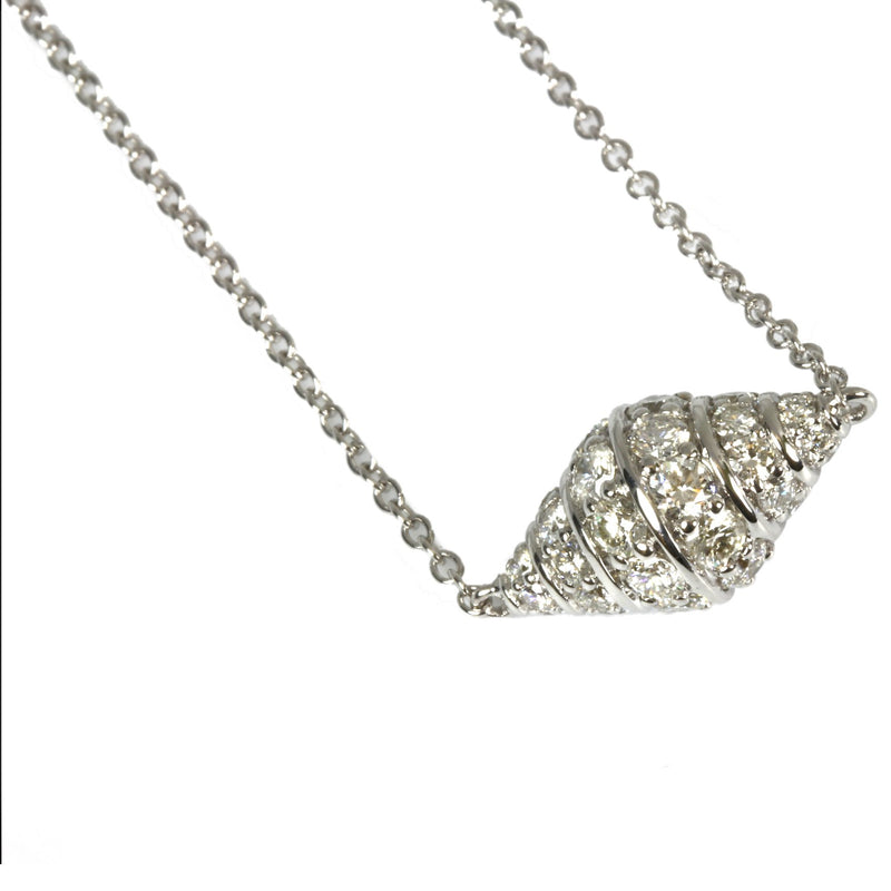 14k Gold Diamond Seashell Necklace