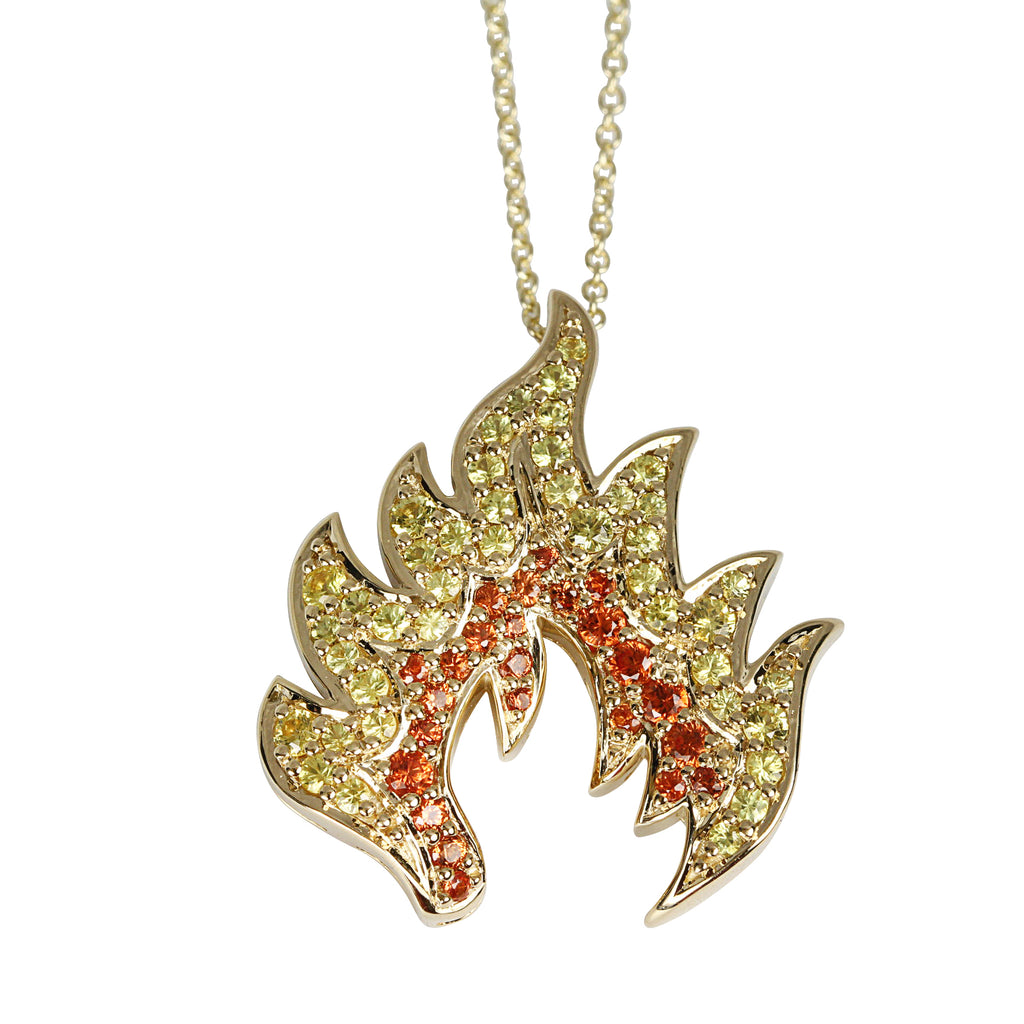 Gold Fire Dragon Charm - 14k Gold