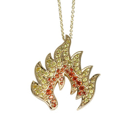 14k Gold Sapphire Flame Pendant Necklace
