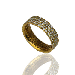 18k Gold Four Row Diamond Eternity Ring