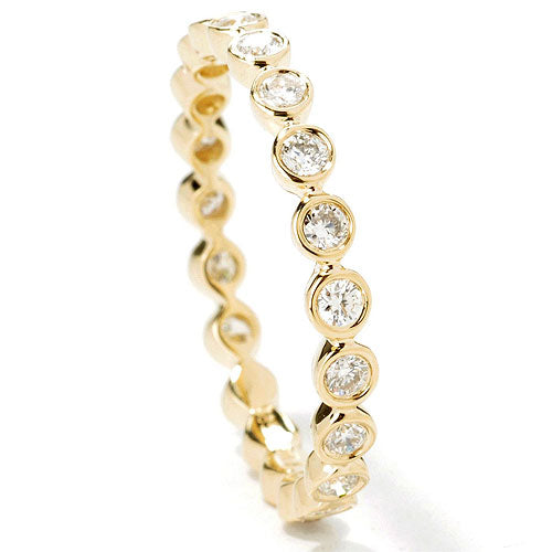 14k Gold Diamond Thin Stackable Ring