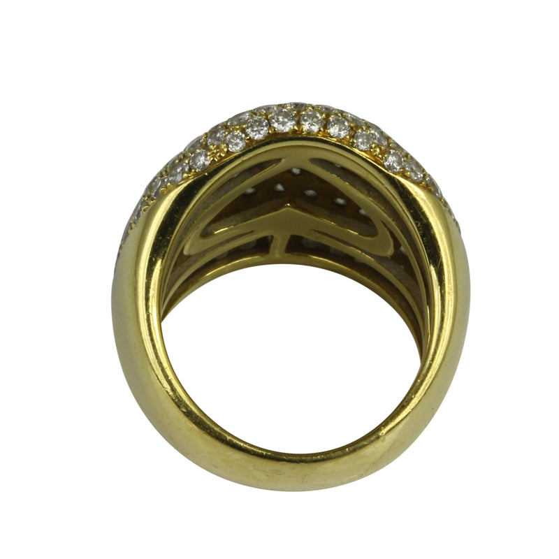 18k Gold Diamond Pave Dome Ring