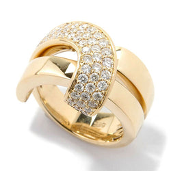 14k Gold Diamond Criss Cross Curve Ring
