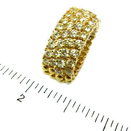 18k Gold Diamond 4 Row Flex Ring